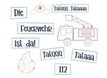 Stickdatei - Feuerwehr Fransenappli